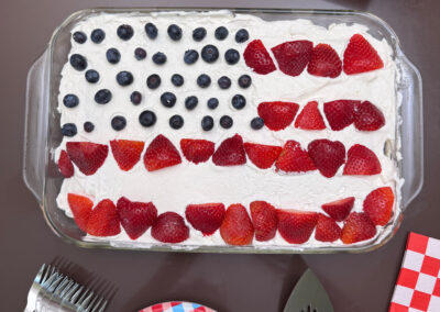 Red, White & Blueberry Icebox Cake