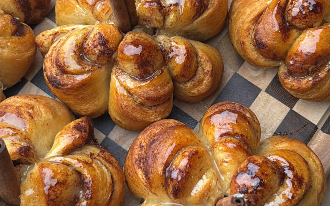 Pumpkin Shaped Cinnamon Rolls